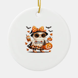 Décoration En Céramique Joli Chat Noir avec Chapeau de Sorcière � Kawaii H