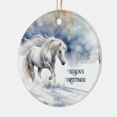 Décoration En Céramique Joli cheval en Noël de neige (Gauche)