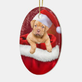 Décoration En Céramique Joli chiot de Noël (Gauche)