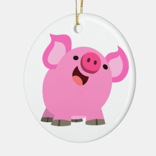 Décoration En Céramique Joli Cochon De Caricature En Rire