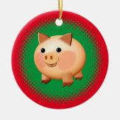 Décoration En Céramique Joli dessin bébé cochon Noël (Devant)