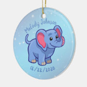 Décoration En Céramique Joli éléphant Monogramme Nom & B Jour (Gauche)