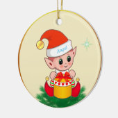 Décoration En Céramique Joli elf et étoile de Noël en ivoire (Gauche)
