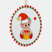 Décoration En Céramique Joli elfe de Noël (Droite)