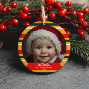 Décoration En Céramique Joli Gnome de Noël Mon Premier Noël Bébé Photo