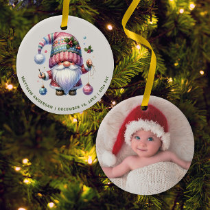 Décoration En Céramique Joli Gnome Premier Noël Nouvelle Photo de Bébé