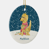 Décoration En Céramique Joli Golden Retriever hiver Chien Noël (Droite)