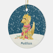 Décoration En Céramique Joli Golden Retriever hiver Chien Noël (Gauche)