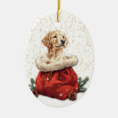 Décoration En Céramique Joli Golden Retriever Puppy Cadeau de Noël (Devant)