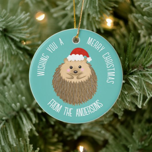 Décoration En Céramique Joli Hérisson de vacances (Arbre)