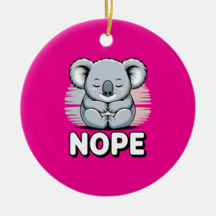 Décoration En Céramique Joli koala endormi “Non” Dessin animé drôle