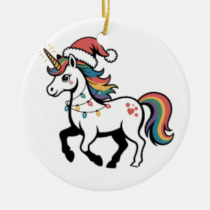 Décoration En Céramique Joli licorne cerf renne lumières de Noël drôle