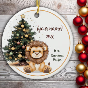 Décoration En Céramique Joli Lion bébé de Noël Personnalisé Enfants