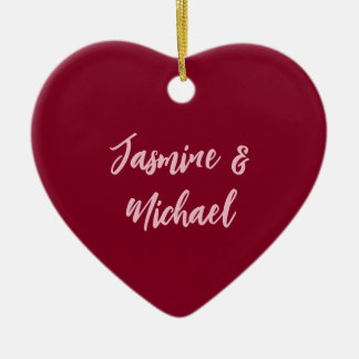 Décoration En Céramique Joli Minimaliste Rouge Bourgogne Calligraphie Nom