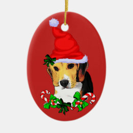 Décoration En Céramique Joli Noël Beagle chiot