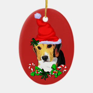 Décoration En Céramique Joli Noël Beagle chiot