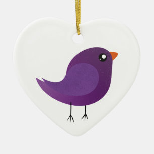 Décoration En Céramique joli oiseau violet