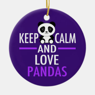 Décoration En Céramique Joli Panda Lover Violet