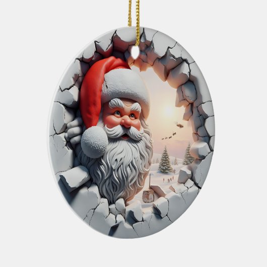 Décoration En Céramique Joli Père Noël 3d (Droite)