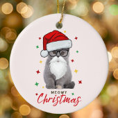 Décoration En Céramique Joli Père Noël Kitten Meowy Noël