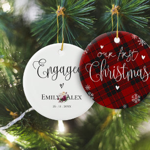 Décoration En Céramique Joli Plaid Engagé Notre Premier Noël