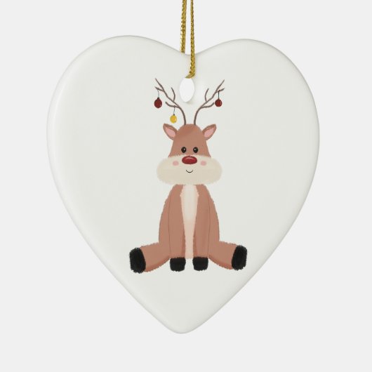 Décoration En Céramique Joli renne de Noël (Droite)
