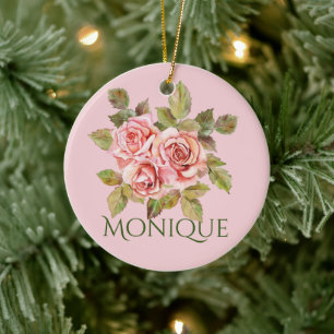 Décoration En Céramique Joli rose Vintage Roses Personnalisées