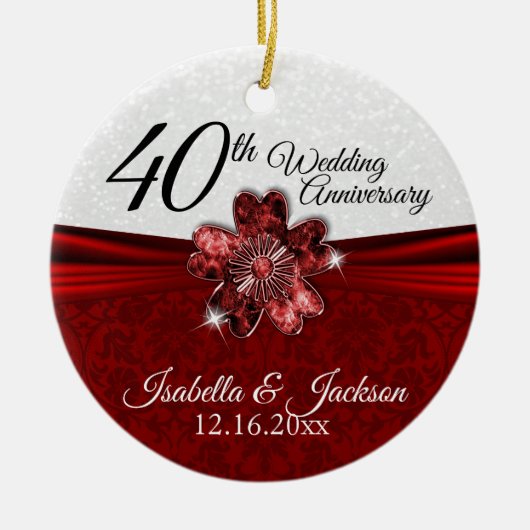 Décoration En Céramique Joli Rudy Flower Anniversaire Keepsaké (Devant)