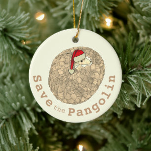 Décoration En Céramique Joli slogan de Noël sur le pangolin