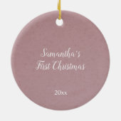 Décoration En Céramique Joli Snowman Paisible Noël Rose (Dos)