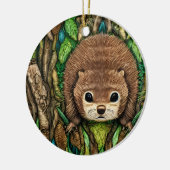 Décoration En Céramique Jolie adorable petit bébé castor (Gauche)