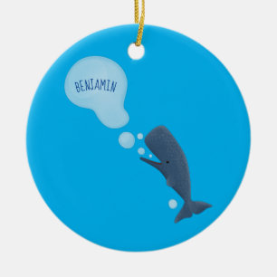 Décoration En Céramique Jolie baleine à sperme soufflant bulles dessin