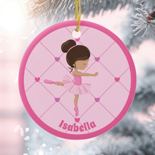 Décoration En Céramique Jolie Ballerina rose Filles personnalisées Noël