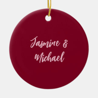 Décoration En Céramique Jolie calligraphie minimaliste rouge burgundy de s