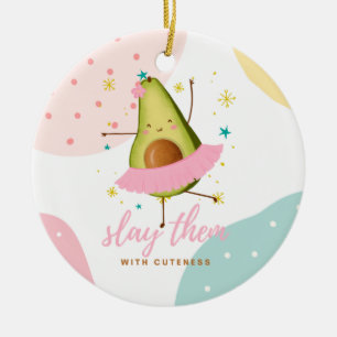 Décoration En Céramique Jolie fille Kawaii Avocado Ballerina Les Jeter