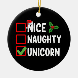 Décoration En Céramique Jolie licorne méchante liste de fêtes de Noël