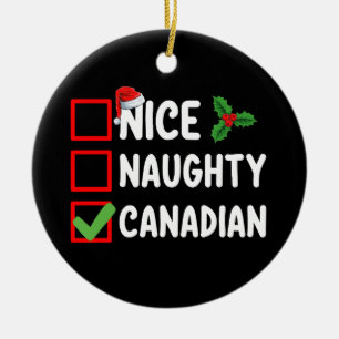 Décoration En Céramique Jolie liste de Noël canadienne méchante des Fêtes