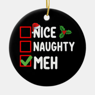 Décoration En Céramique Jolie Méchant Bof Drôle Liste de Noël Vacances