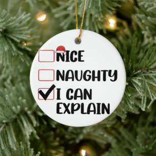 Décoration En Céramique Jolie méchant je peux expliquer liste de Noël Père
