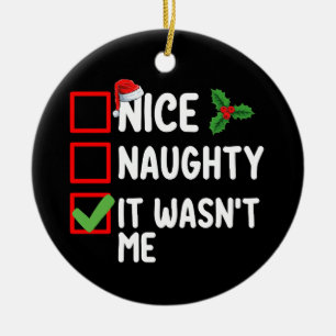Décoration En Céramique Jolie méchante ce n'était pas moi liste de Noël fa