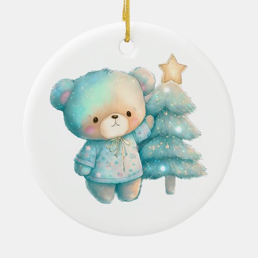 Décoration En Céramique Jolie Ours et Noël (Dos)