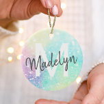 Décoration En Céramique Jolie Parties scintillant Holographique Iridescent<br><div class="desc">Une arrière - plan bokeh chic branchée aux belles couleurs pastel. Vous pouvez facilement personnaliser avec votre monogramme et/ou nom personnalisé.</div>