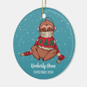 Décoration En Céramique Jolie Sloth Noël Animal Neige Vacances d'hiver (Gauche)