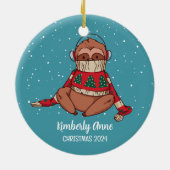 Décoration En Céramique Jolie Sloth Noël Animal Neige Vacances d'hiver (Dos)