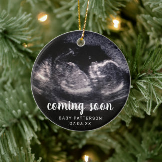 Décoration En Céramique Jolie Sonogramme Photo Grossesse Révéler Noël