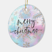 Décoration En Céramique Jolies pastels Gold Snowflakes Joyeux Noël (Gauche)