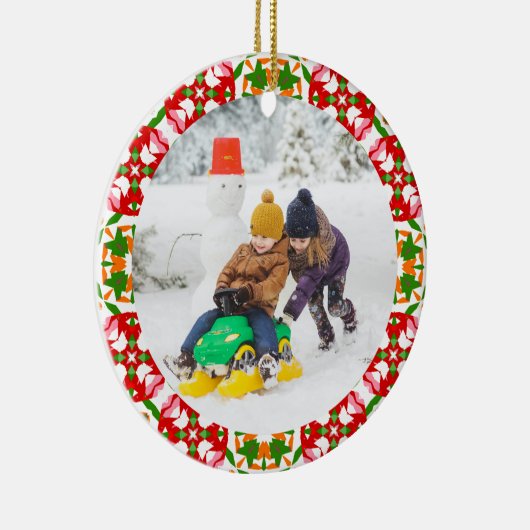 Décoration En Céramique Jolly Festive Rouge Noël Photo Cadre (Droite)