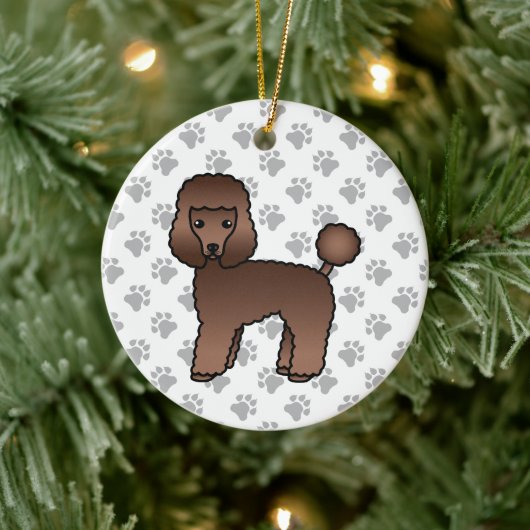 Décoration En Céramique Jouet Brown Poodle joli Cartoon Chien (Arbre)