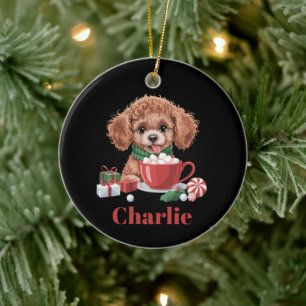 Décoration En Céramique Jouet Caniche Personnalisé Noël Amoureux des Chien