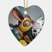 Décoration En Céramique Jouet lapin et oeuf de vache (Gauche)